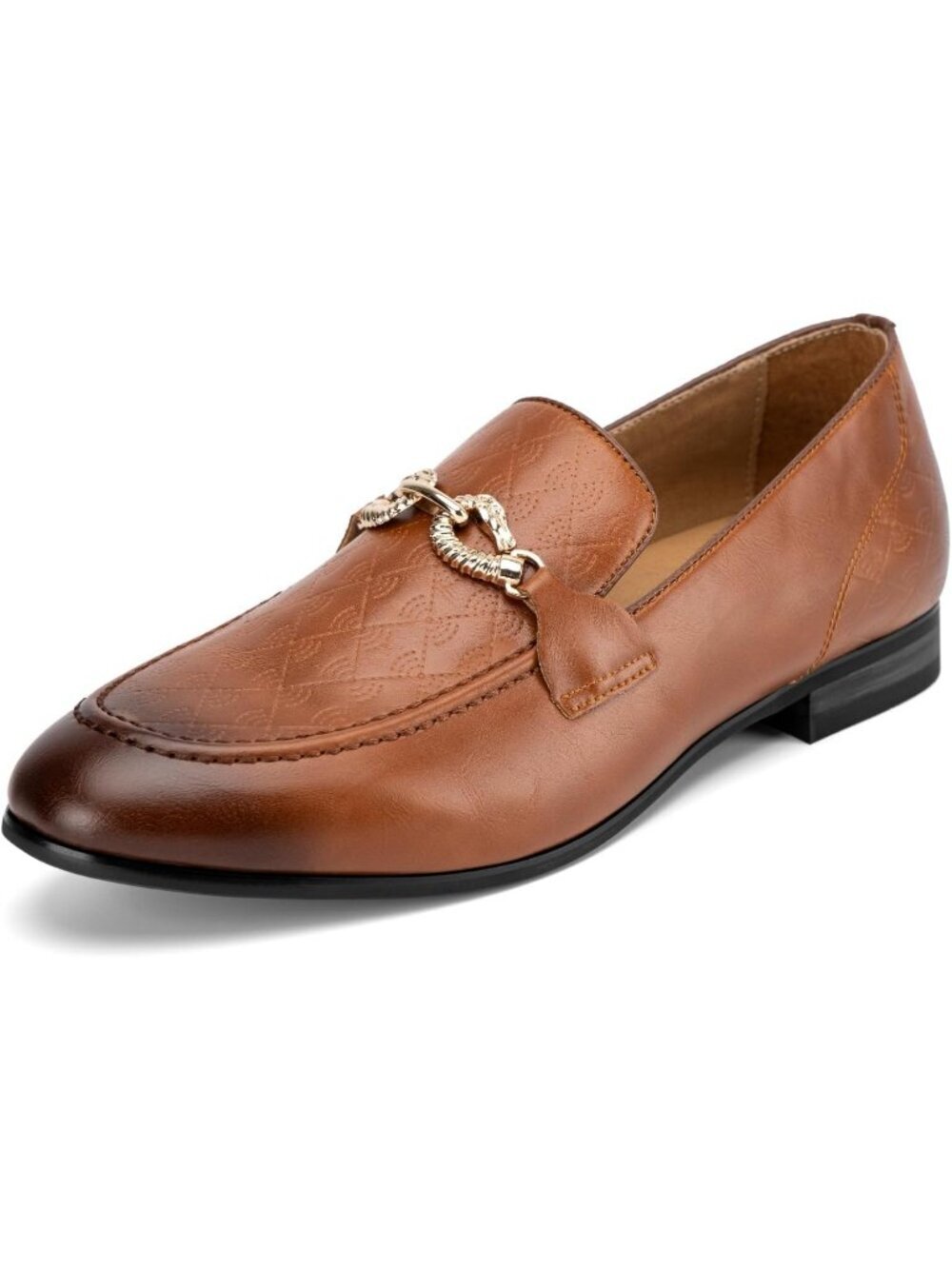 Meijiana Men's Brown11 Microfiber Loafers Buckle PU Leather Weeding Dress Shoes